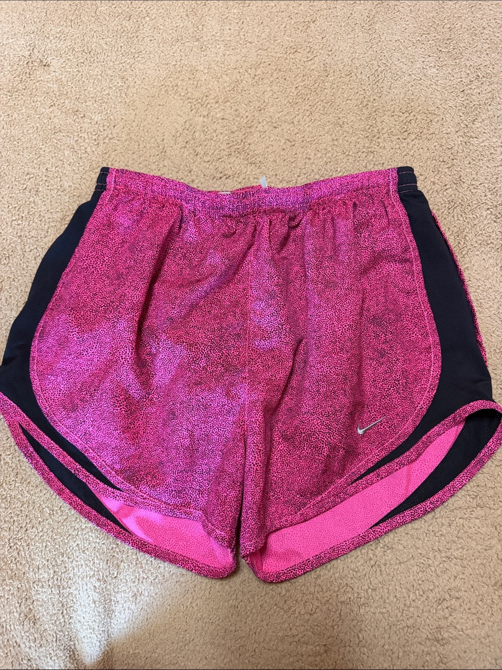 Nike Women’s Hot Pink Athletic Running Shorts with Black Panels